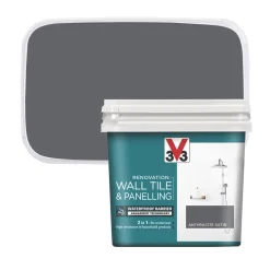 Alternative view of V33 Satin Anthracite Grey Acrylic Wall Tile & Panelling Paint 750ml