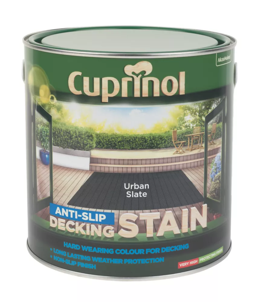 Cuprinol Anti-Slip Decking Stain Urban Slate 2.5Ltr 1 Cuprinol Anti-Slip Decking Stain Urban Slate 2.5Ltr