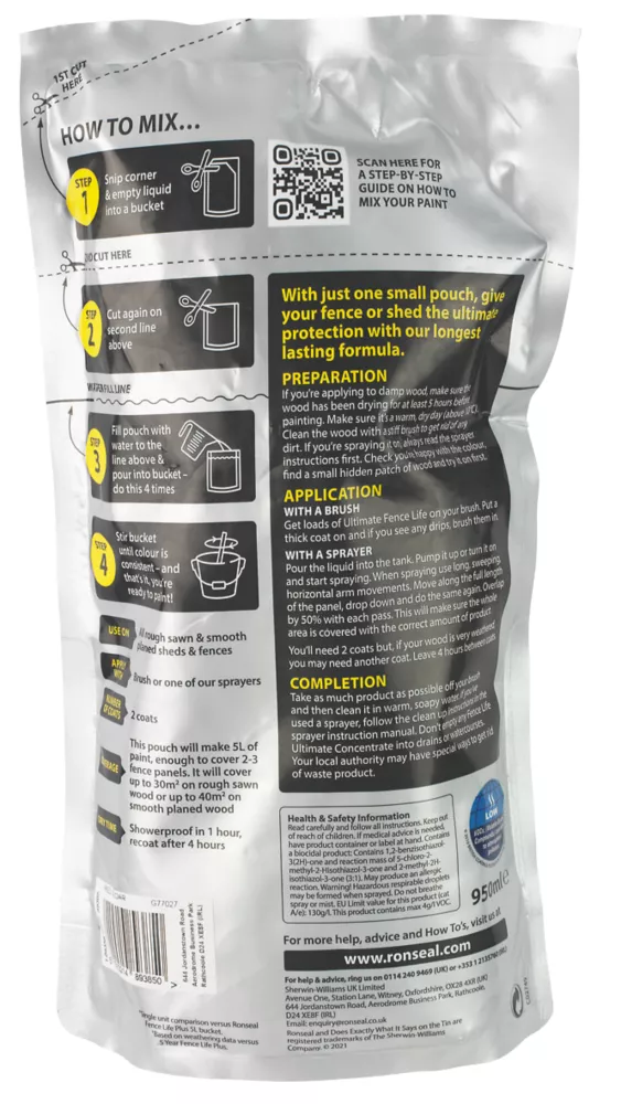Ronseal Ultimate Fence Life Concentrate Treatment Red Cedar 5L From 950mlLtr 4 Ronseal Ultimate Fence Life Concentrate Treatment Red Cedar 5L From 950mlLtr - Image 4