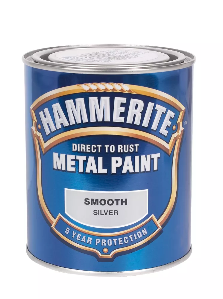 Hammerite Smooth Smooth Metal Paint Silver 750ml 1 Hammerite Smooth Smooth Metal Paint Silver 750ml
