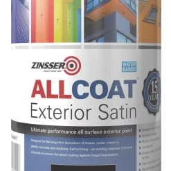 Zinsser All Coat Exterior Paint Black 1Ltr