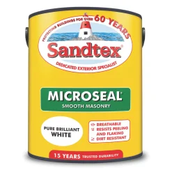 Sandtex Ultra Smooth Masonry Paint Pure Brilliant White 5Ltr