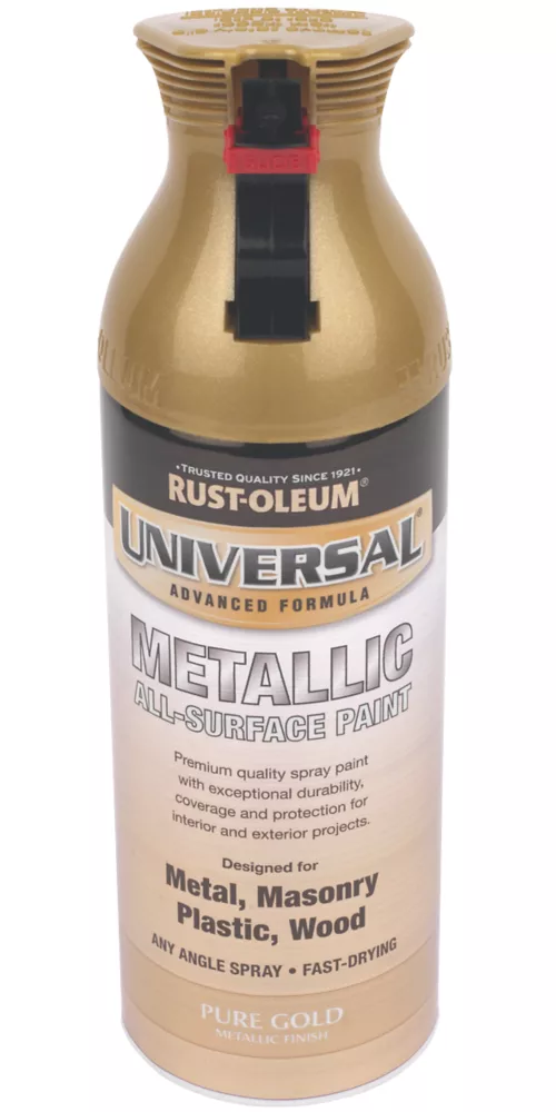 Rust-oleum Universal Spray Paint Gloss Metallic Gold 400ml 1 Rust-oleum Universal Spray Paint Gloss Metallic Gold 400ml