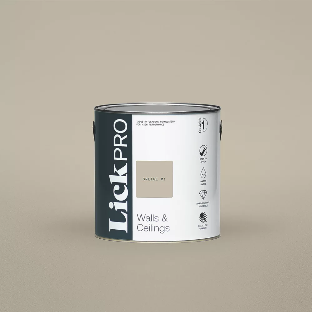 LickPro Matt Greige 01 Emulsion Paint 2.5Ltr 1 LickPro Matt Greige 01 Emulsion Paint 2.5Ltr