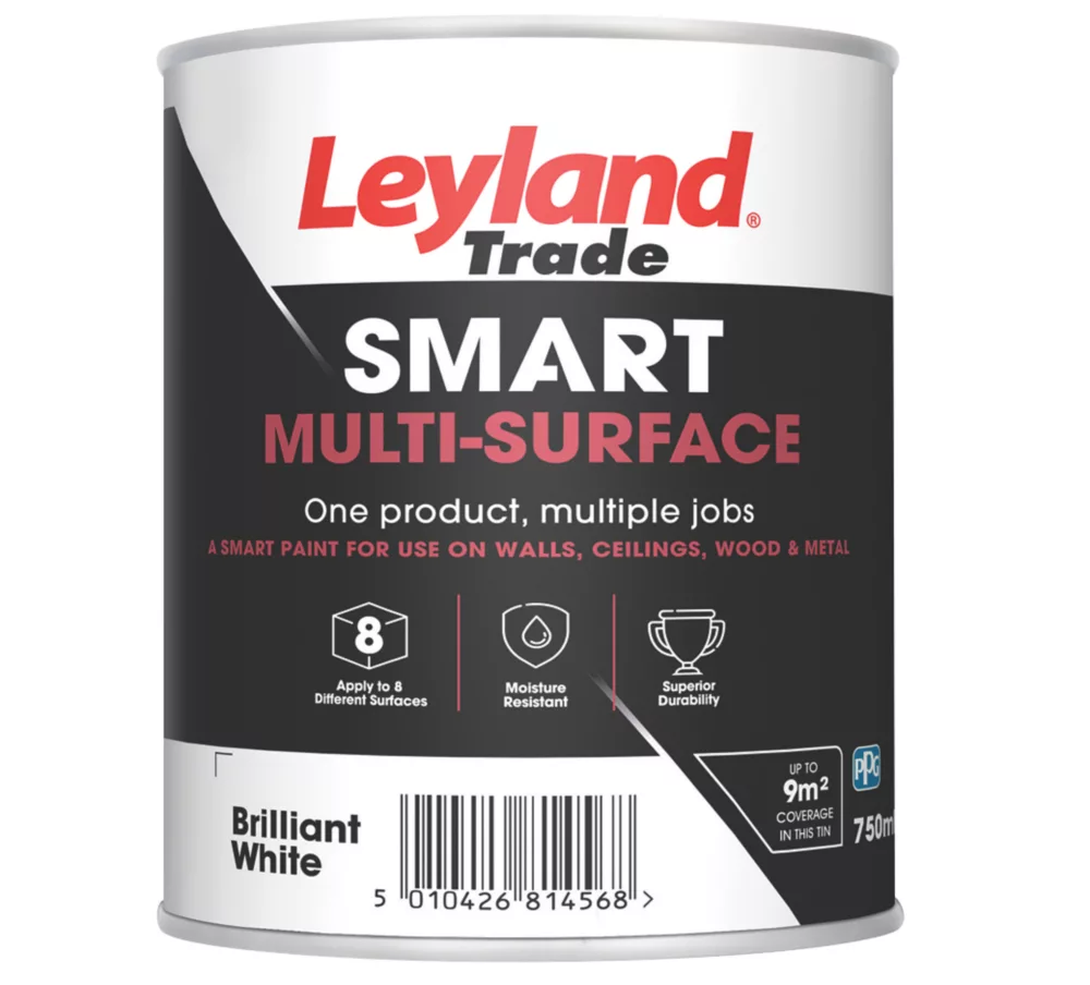 Leyland Trade Smart Eggshell Brilliant White Emulsion Smart Multi-Surface Paint 750ml 1 Leyland Trade Smart Eggshell Brilliant White Emulsion Smart Multi-Surface Paint 750ml