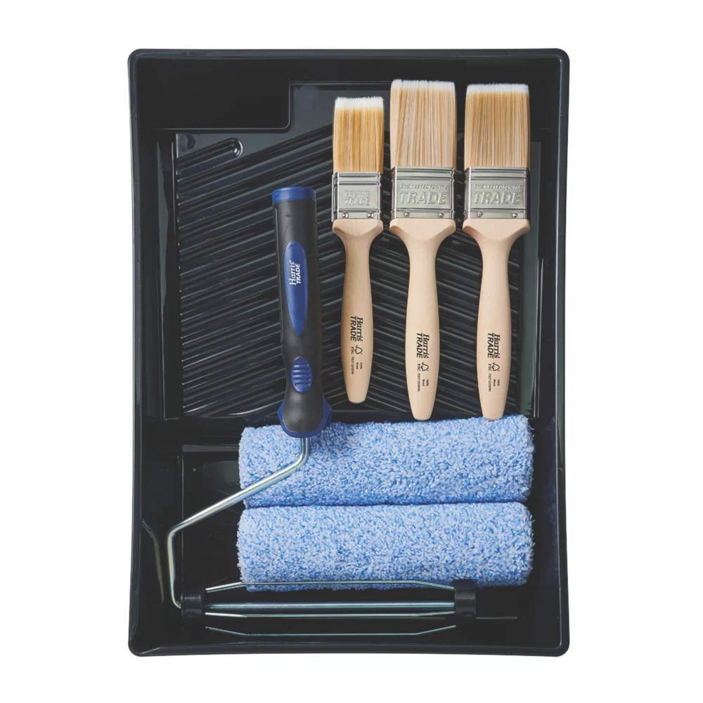 Harris Trade 9" Roller & Brush Set 7 Pieces 1 Harris Trade 9" Roller & Brush Set 7 Pieces