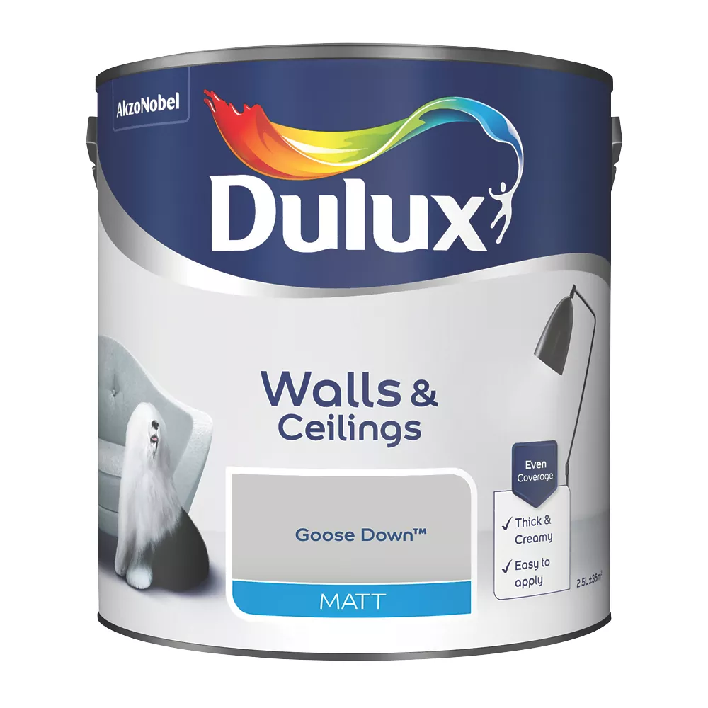 Dulux Matt Goose Down Emulsion Paint 2.5Ltr 1 Dulux Matt Goose Down Emulsion Paint 2.5Ltr