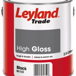 Leyland Trade High Gloss Black Trim Paint 2.5Ltr