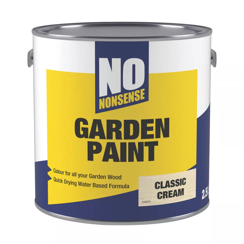No Nonsense Garden Colour Wood Paint Semi-Matt Classic Cream 2.5Ltr 1 No Nonsense Garden Colour Wood Paint Semi-Matt Classic Cream 2.5Ltr