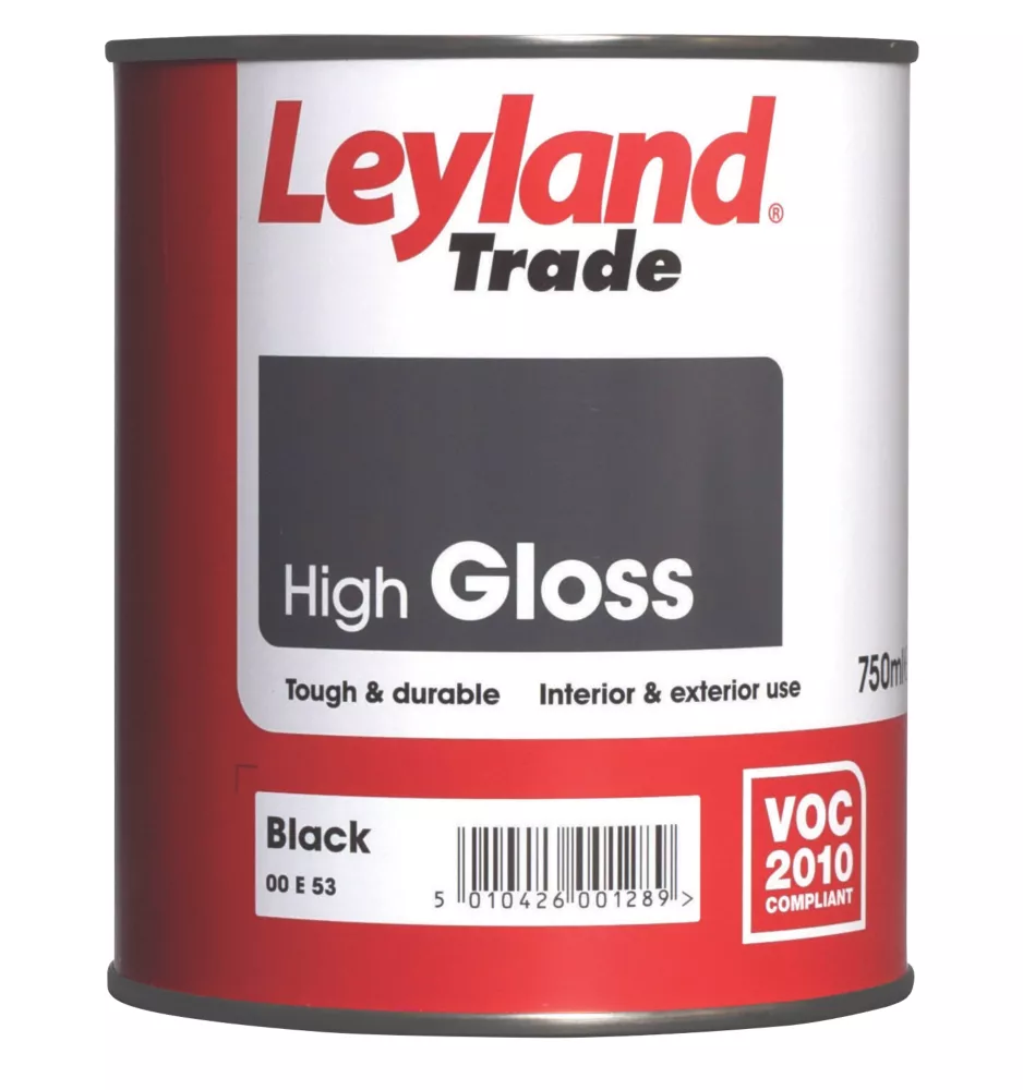 Leyland Trade High Gloss Black Trim Paint 750ml 1 Leyland Trade High Gloss Black Trim Paint 750ml