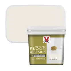 Alternative view of V33 Satin Cotton Off-White Acrylic Floor & Stair Paint 750ml